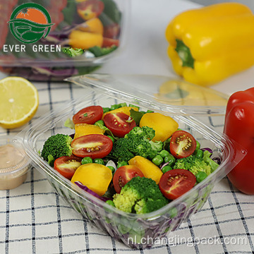 Milieuvriendelijke transparante plastic saladecontainer trouwdoos